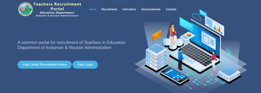 A&N TGT Teacher Recruitment  home page 