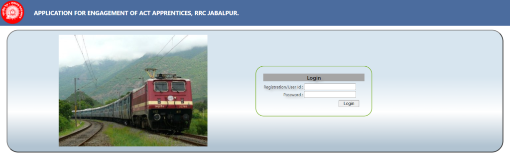RRC WCR Jabalpur Apprentice Recruitment Login Page