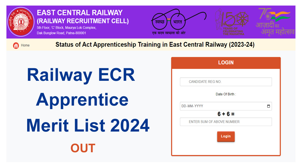 Railway ECR Apprentice Result 2023 | रेलवे ईसीआर अपरेंटिस रिजल्ट
