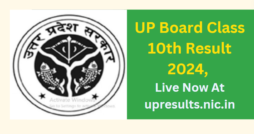 UP Board Class 10th Result 2024 Live Now At upresults.nic.in