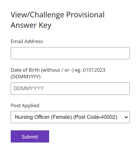 BHU Nursing Officer Answer Key 2024 को केसे डाउनलोड करें ?
