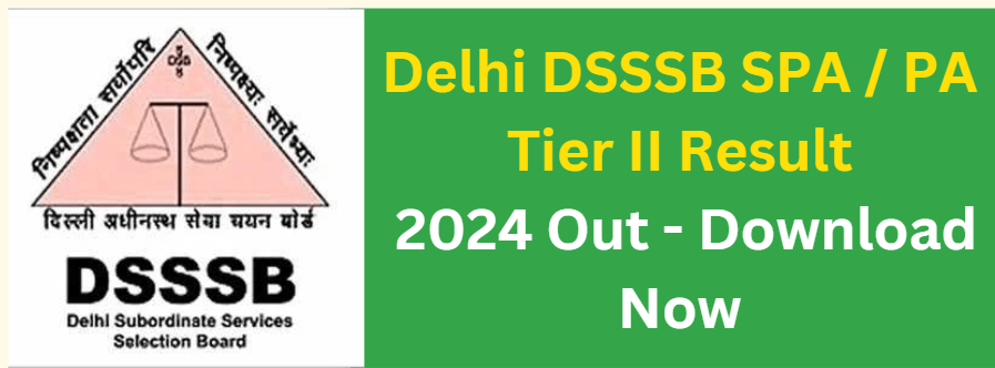 Delhi DSSSB SPA / PA Tier II Result 2024 Out - Download Now