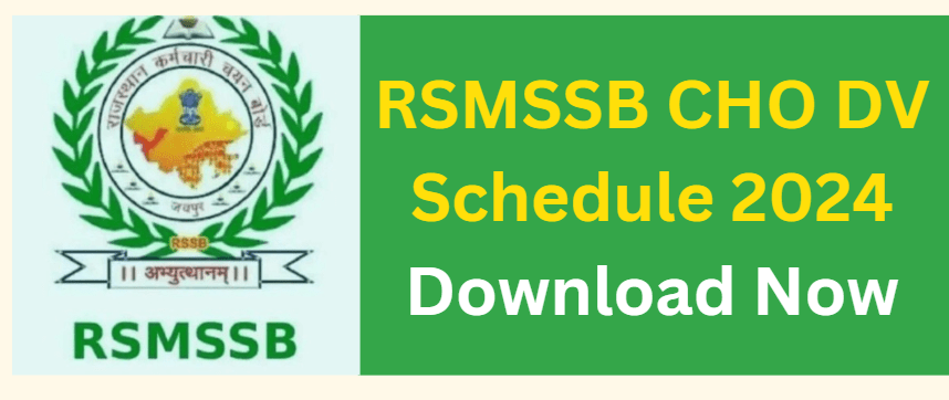 RSMSSB CHO DV Schedule 2024 Download Now